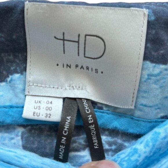 Anthropologie Blue Waves Photo Print A-line Skirt Size 00 Oversized - Picture 2 of 4